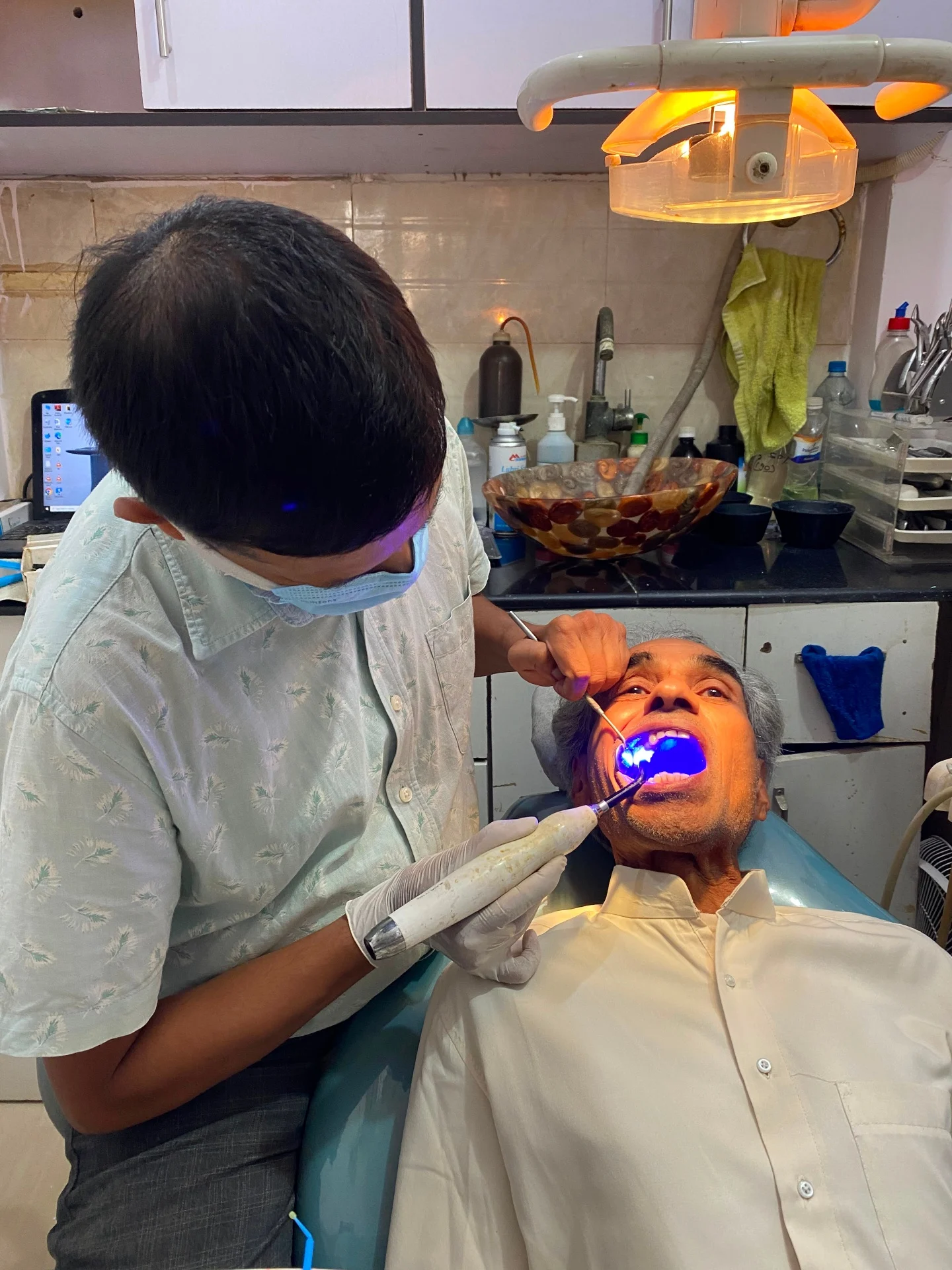 Dental procedure with modern equipment