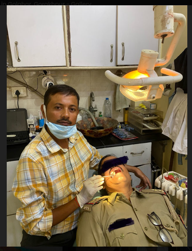 Dental treatment in progress at the clinic